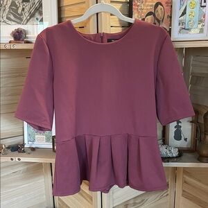 Vera Wang Pink Peplum Top